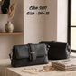 Panelled Flap Shoulder Bag – 2897 (Black)