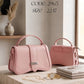 Curved Flap Top Handle Bag – 2965 (Pink)