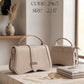 Curved Flap Top Handle Bag – 2965 (Beige)