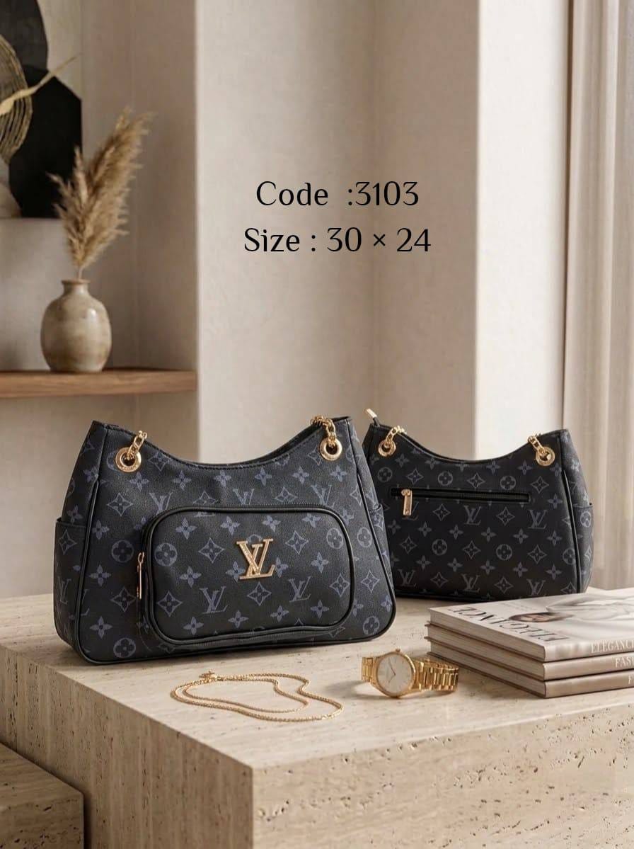 Patterned Shoulder Bag – 3103 (Black)