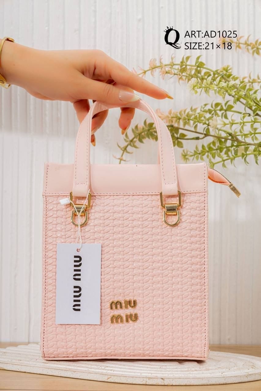 Textured Mini Tote Bag – AD1025 (Pink)