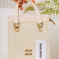 Textured Mini Tote Bag – AD1025 (Cream)