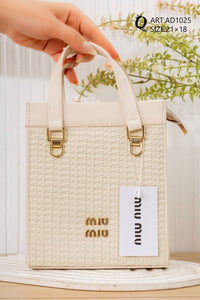 Textured Mini Tote Bag – AD1025 (Cream)