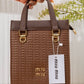 Textured Mini Tote Bag – AD1025 (Brown)