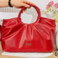 Braided Handle Gathered Bag – AM546 (Red)