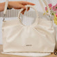 Braided Handle Gathered Bag – AM546 (Cream)