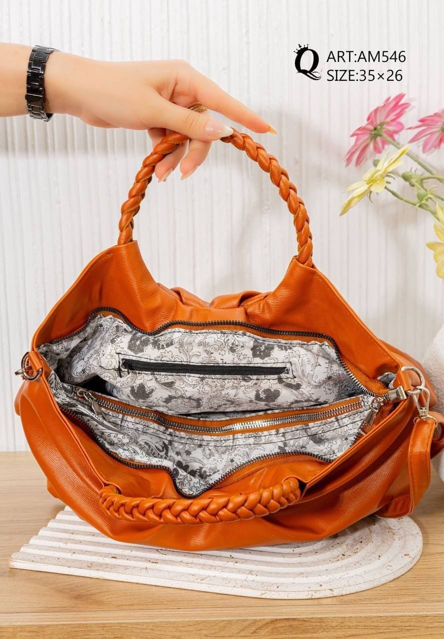 Braided Handle Gathered Bag – AM546 - detail