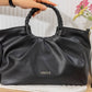 Braided Handle Gathered Bag – AM546 (Black)