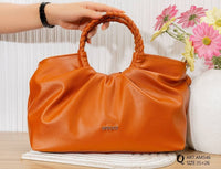 Braided Handle Gathered Bag – AM546 (Orange)