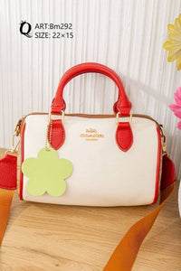Colorblock Top Handle Bag – Bm292 (Cream / Red)