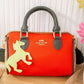 Colorblock Top Handle Bag – Bm292 (Orange / Green)