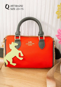 Colorblock Top Handle Bag – Bm292 (Orange / Green)