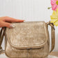 Textured Flap Crossbody Bag – EK110 (Metallic Beige)