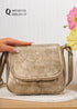 Textured Flap Crossbody Bag – EK110 (Metallic Beige)