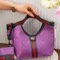 Striped Patterned Shoulder Bag – N144 (Purple / Black)