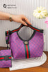 Striped Patterned Shoulder Bag – N144 (Purple / Black)