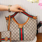 Striped Patterned Shoulder Bag – N144 (Beige / Orange)