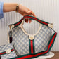 Striped Patterned Shoulder Bag – N144 (Blue / Cream)
