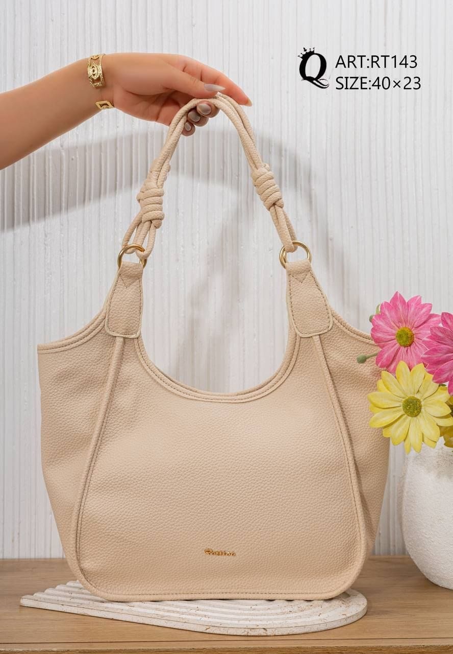 Knotted Handle Hobo Bag – RT143 (Beige)
