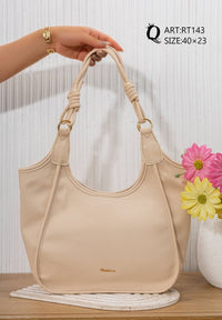 Knotted Handle Hobo Bag – RT143 (Beige)
