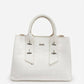BAG_1 — White textured top-handle handbag front (White)