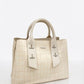 BAG_1 — Cream textured top-handle handbag front (Cream)
