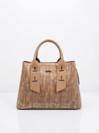 BAG_1 — Tan textured top-handle handbag front (Tan)
