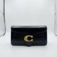 BAG_10 — Black glossy flap bag front (Black)