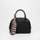 BAG_2 — Black scarf-detail dome handbag front (Black)