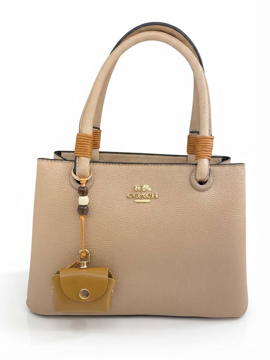 BAG_3 — Beige mini-pouch tote bag front (Beige)