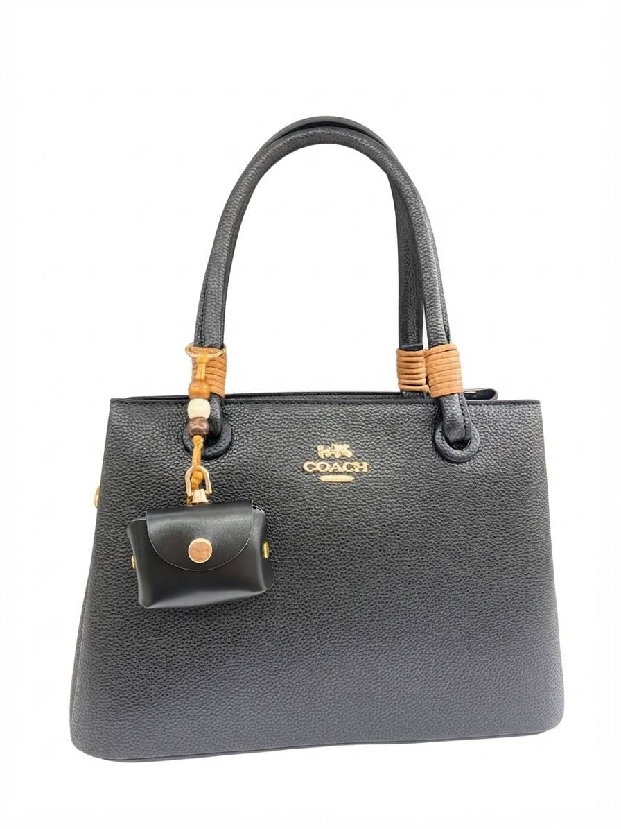 BAG_3 — Black mini-pouch tote bag front (Black)