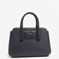 BAG_4 — Black textured panel handbag front (Black)