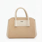 BAG_4 — Beige and Cream textured panel handbag front (Beige and Cream)
