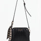 BAG_5 — Black scarf-detail textured crossbody bag front (Black)