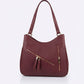 BAG_6 — Burgundy zip-detail shoulder bag front (Burgundy)