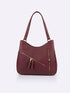 BAG_6 — Burgundy zip-detail shoulder bag front (Burgundy)