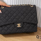 BM125 — Charcoal Textured quilted chain shoulder bag front, 34 × 24 (Charcoal Textured)