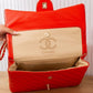 BM125 — Red quilted chain shoulder bag interior, 34 × 24 (Red)