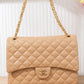 BM125 — Beige quilted chain shoulder bag front, 34 × 24 (Beige)