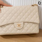 BM125 — Ivory quilted chain shoulder bag front, 34 × 24 (Ivory)