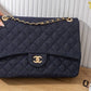 BM125 — Navy Textured quilted chain shoulder bag front, 34 × 24 (Navy Textured)