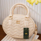 EB494 — Ivory quilted handbag front, 23 × 17 (Ivory)