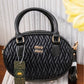 EB494 — Black quilted handbag front, 23 × 17 (Black)