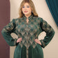 GLB_1 — Green long dress with gold-tone embroidery bodice detail, 1: 60–85 kg; 2: 85–120 kg (Green)