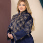 GLB_1 — Navy long dress with gold-tone embroidery bodice detail, 1: 60–85 kg; 2: 85–120 kg (Navy)
