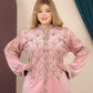 GLB_1 — Pink long dress with gold-tone embroidery bodice detail, 1: 60–85 kg; 2: 85–120 kg (Pink)