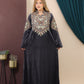 GLB_2 — Charcoal embroidered maxi dress with back tie full-length view, 1: 60–85 kg; 2: 85–120 kg (Charcoal)