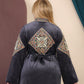 GLB_2 — Charcoal embroidered maxi dress with back tie back view, 1: 60–85 kg; 2: 85–120 kg (Charcoal)