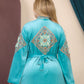 GLB_2 — Turquoise embroidered maxi dress with back tie back view, 1: 60–85 kg; 2: 85–120 kg (Turquoise)