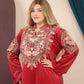 GLB_2 — Red embroidered maxi dress with back tie bodice detail, 1: 60–85 kg; 2: 85–120 kg (Red)